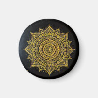 Mandala Étoile Dorée sur Fond Noir