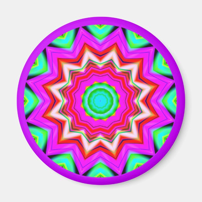 Aimant Mandala fractal (Devant)