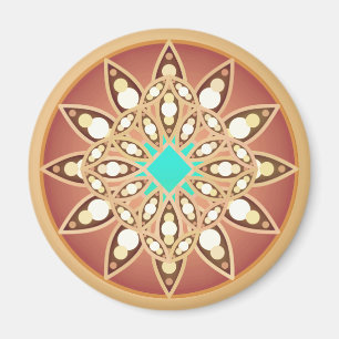 Aimant Mandala motif en caramel et chocolat