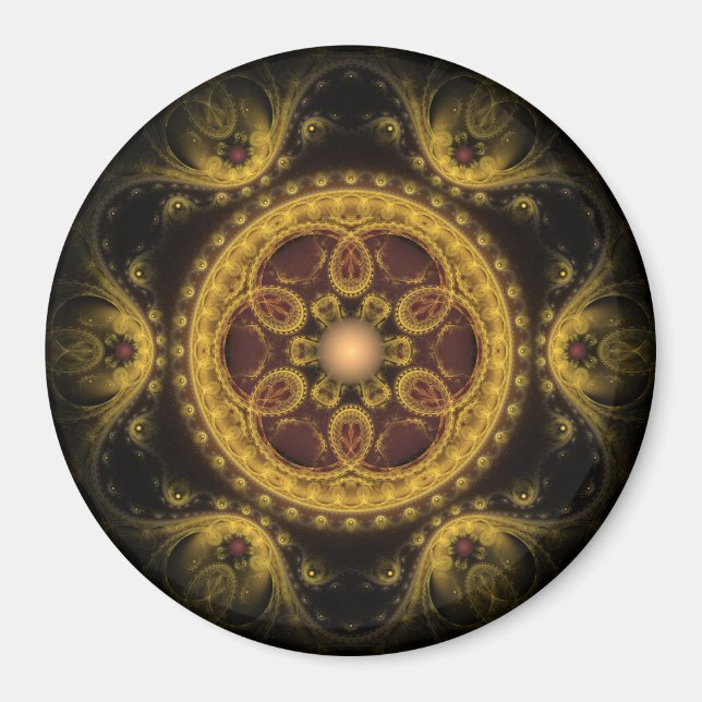 Aimant Mandala motif fractal magique (Devant)