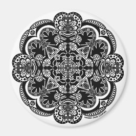 Aimant Mandala noir et blanc