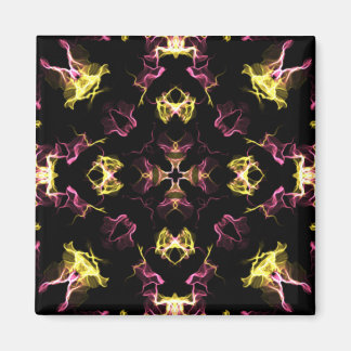 Aimant Mandala rose et jaune éblouissant