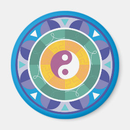 Aimant Mandala Spirituelle Couleurs arc-en-ciel chinois Y