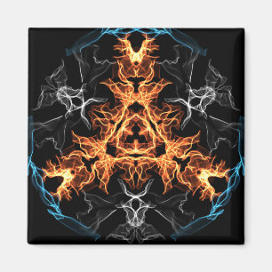 Aimant Mandala style métallique lourd flamboyant