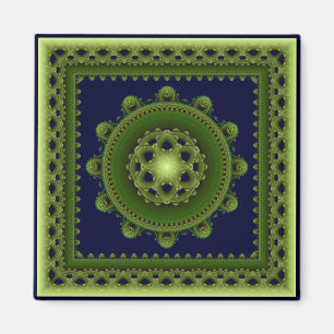 Aimant Mandala vert harmonique
