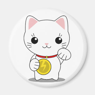Aimant Maneki Neko - chat chanceux blanc