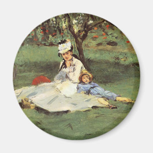 Aimant Manet Impressionniste Français Famille Jardin Pein
