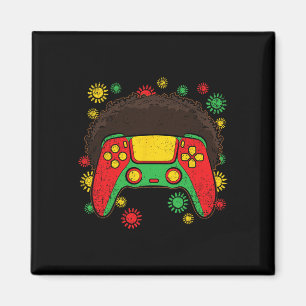 Aimant Manette de jeu vidéo Afro Mois de l'histoire des N