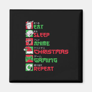Aimant Manger Dormir Anime Jeux Noël Pyjama X-mas Holi