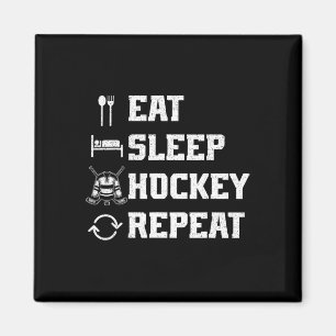Aimant Manger Dormir Hockey Répéter Joueur de Hockey Puck