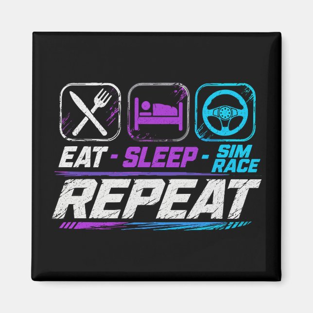 Aimant Manger dormir sim course répéter pour les fans de  (Devant)