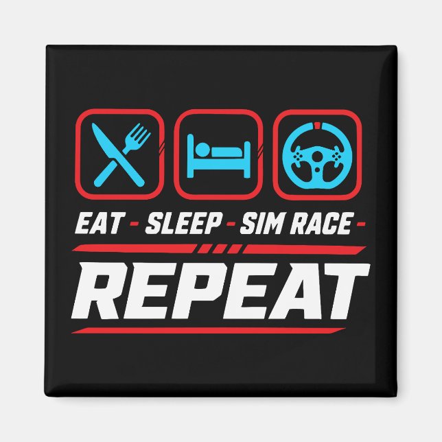 Aimant Manger dormir sim course répéter pour les fans de  (Devant)