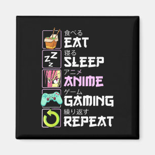 Aimant Manger Sleep Anime Jeu Répétition Kawaii Otaku Ani