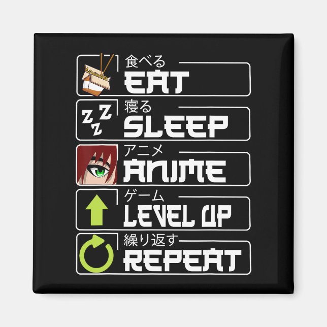 Aimant Mangez l'Anime de sommeil niveau haut Répéter Otak (Devant)