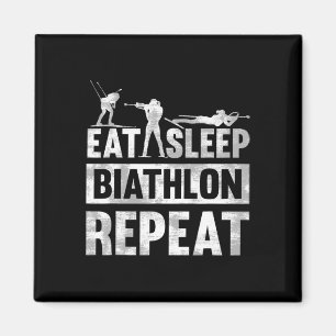 Aimant Mangez Le Biathlon Du Sommeil Répétez Le Motif Pou