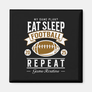 Aimant Mangez Sleep Football Répéter 2025 Fans Drôle Foot