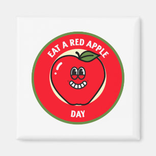 Aimant Mangez Une Journée De Pomme Rouge