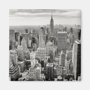 Aimant Manhattan, New York (panorama noir et blanc)