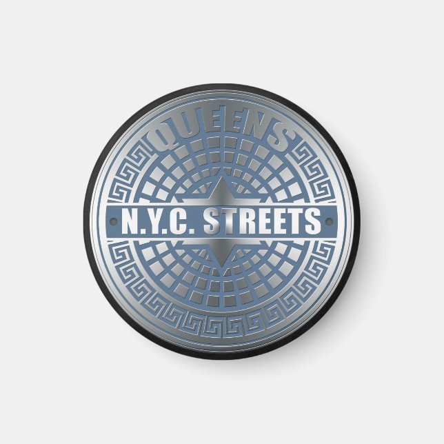 Aimant Manhole Covers Queens (Devant)