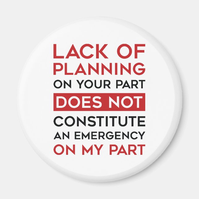 Aimant Manque De Planification (Devant)