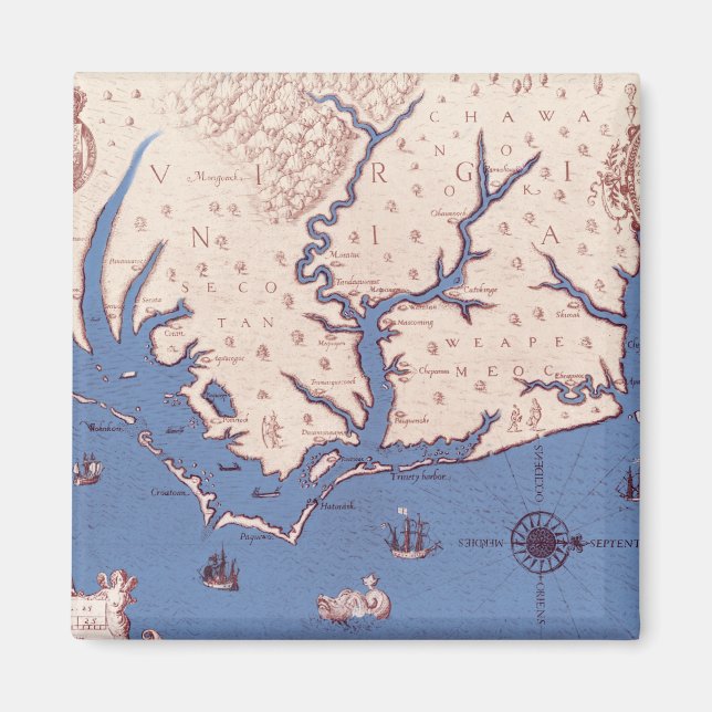 Aimant Map of Virginia (Devant)
