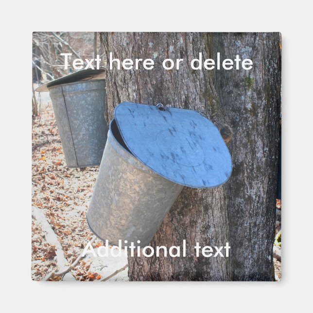 Aimant Maple Syrup Sap Buckets Nature Personalized (Devant)