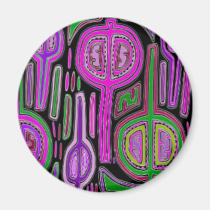 Aimant Maracas de Gourd Indien Kuna - Violet Vert