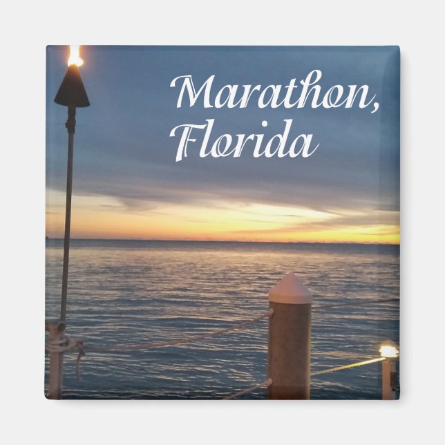 Aimant Marathon, Floride Keys avec coucher de soleil phot (Devant)