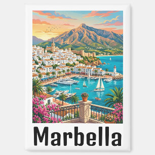 Aimant Marbella Espagne Costa del Sol Rétro Vintage
