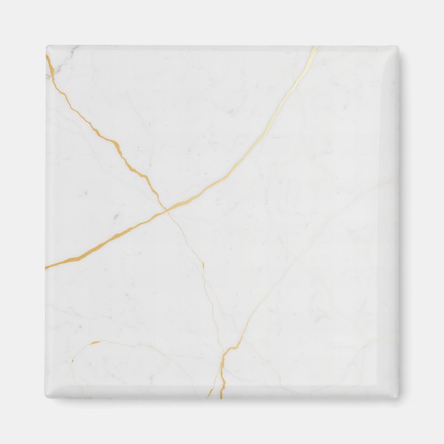Aimant marbre doré blanc (Devant)