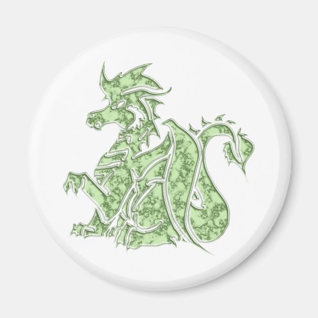 Aimant Marbre vert médiéval Imaginaire mythique Dragon (Devant)