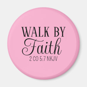 Aimant Marcher par la foi Christian Living Soft Pink Simp