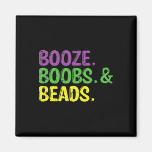 Aimant Mardi Gras Booze Beads Amusant Gras Mardi Carnaval