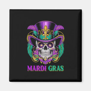 Aimant Mardi Gras Costume sucre crâne Carnaval New Orlean