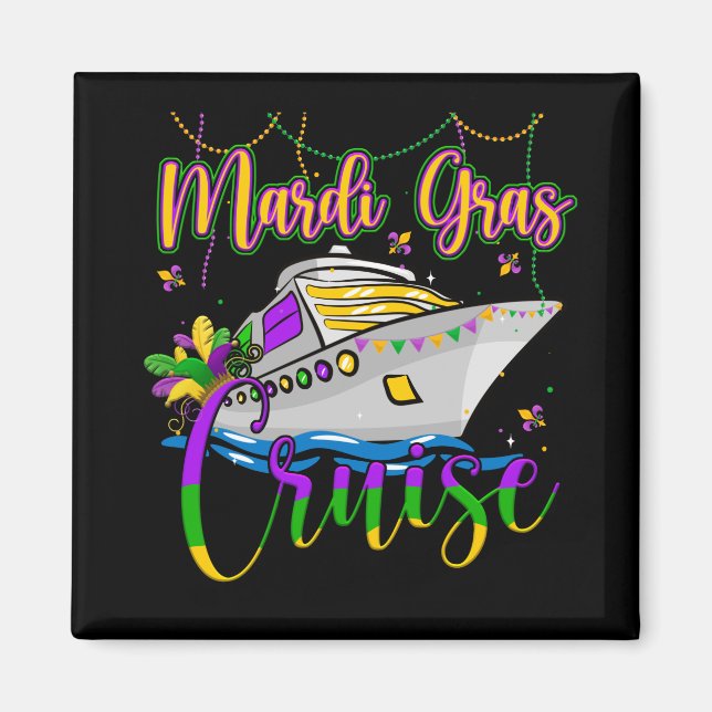 Aimant Mardi Gras Croisière Correspondant Famille Fête Ca (Devant)