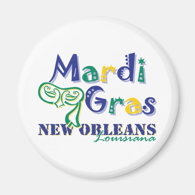 Aimant Mardi Gras Tri Masque (Devant)