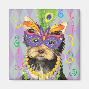 Aimant Mardi Gras Yorkie
