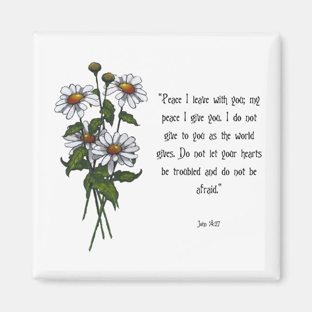 Aimant Marguerites avec versets bibliques : la paix de Di (Devant)