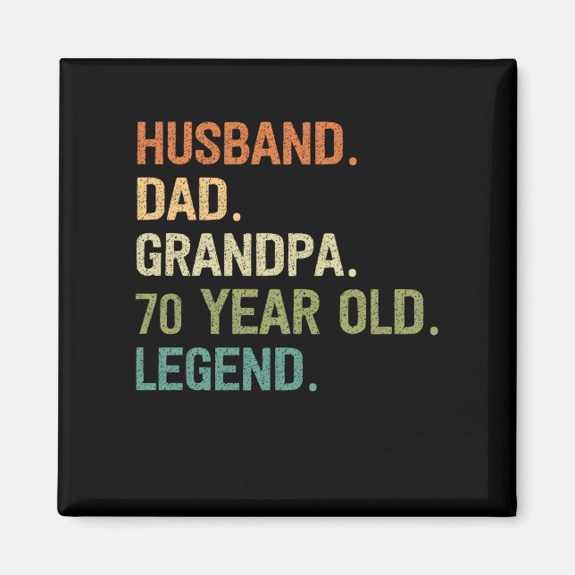 Aimant Mari papa grand-père 70 ans 70e anniversaire cadea (Devant)