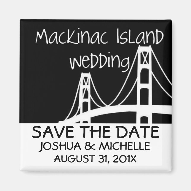 Aimant Mariage À L'Île Mackinac Économisez La Date (Devant)