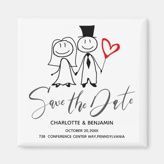 Aimant Mariage amusant Enregistrer la date (Devant)