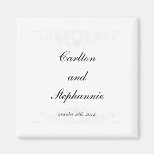 Aimant Mariage blanc/argent élégant Favoriser