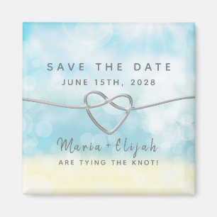 Aimant Mariage Bleu Simple Enregistrer La Date Magne Invi