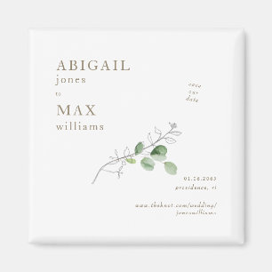 Aimant Mariage Botanique Blanc Enregistrer notre Date Gol