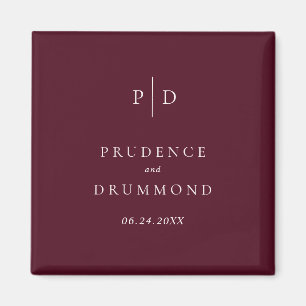 Aimant Mariage Classique Élégant Bourguignon Foncé