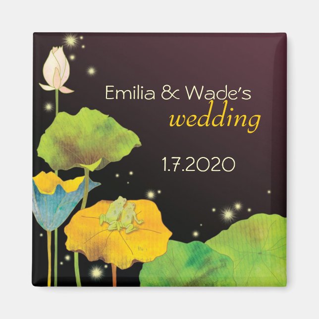 Aimant Mariage couple de grenouille mignonne Enregistrer  (Devant)