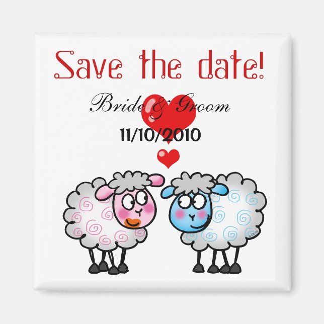 Aimant Mariage couple, Enregistrer la date (Devant)