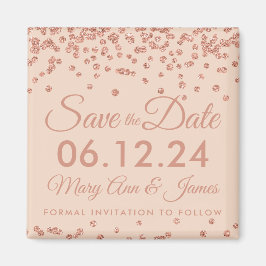 Aimant Mariage Date de sauvegarde Rose Gold Parties scint