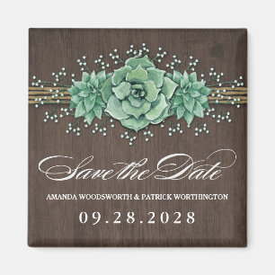 Aimant Mariage de bébé succulent Sauvez la date