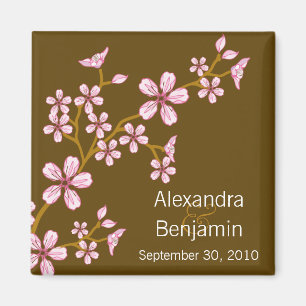 Aimant Mariage de fleurs de cerisier rose doux Favoriser